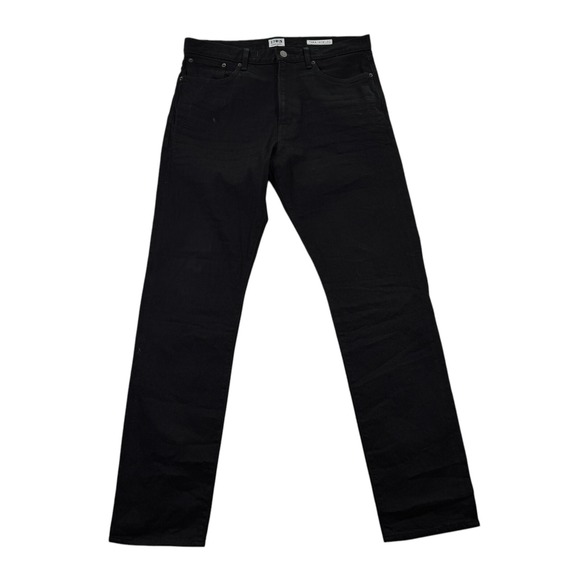 Edwin Jeans Mens 34x34 Black Denim Stretch Taka Wide Leg High Rise Tailored Fit